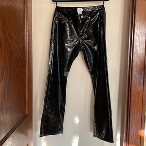 Black Pleather Croc-embossed Calvin Klein Jeans